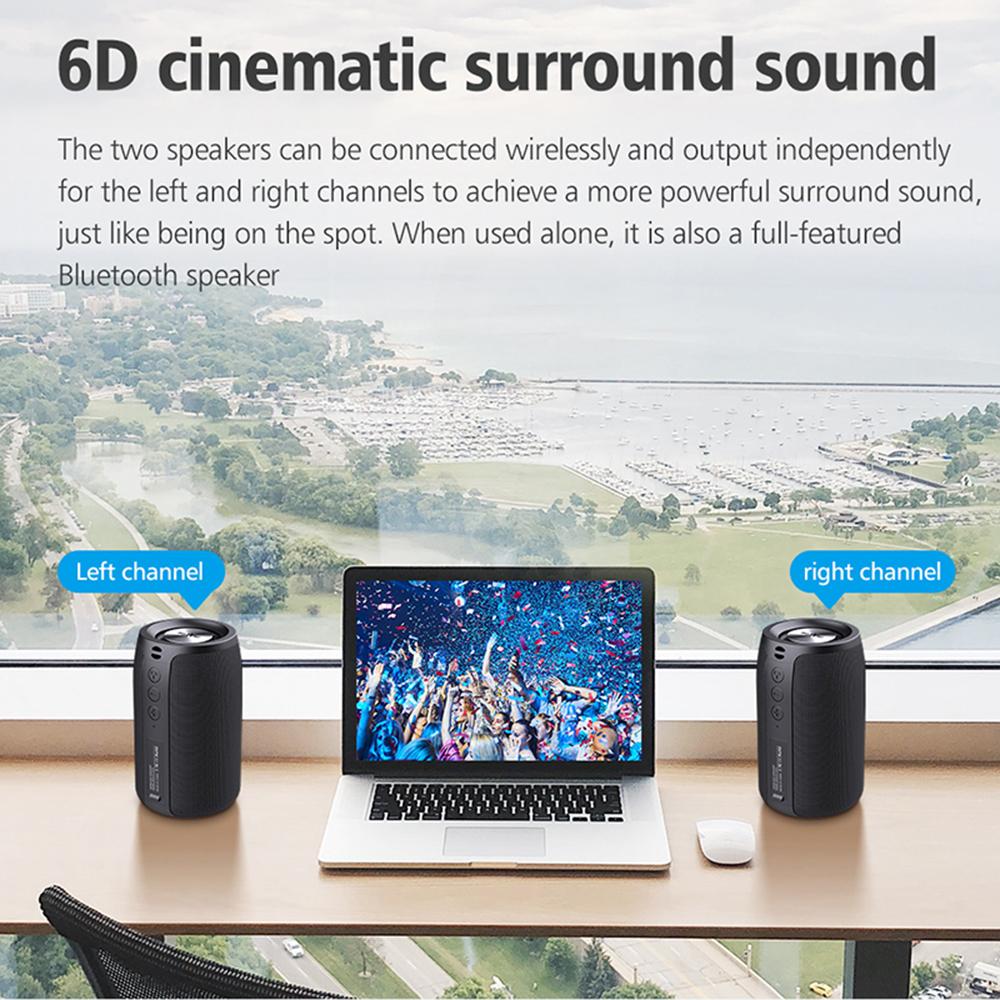 ZEALOT S32 Pro Bluetooth-колонка Беспроводной сабвуфер TWS Портативный Бас Стерео Поддержка USB Micro SD карты