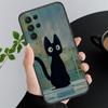 Черный чехол для телефона с изображением кота для Samsung S24 S23 S22 S21 S20 Ultra S20 S22 S21 S10E S20 FE S24 Plus