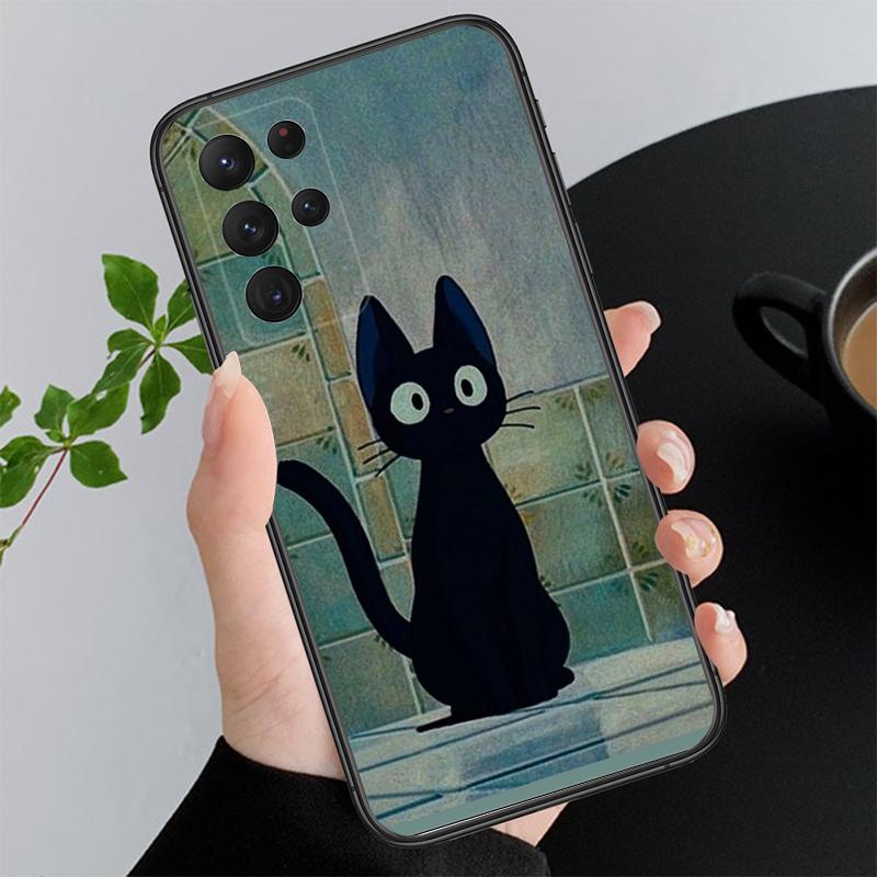 Черный чехол для телефона с изображением кота для Samsung S24 S23 S22 S21 S20 Ultra S20 S22 S21 S10E S20 FE S24 Plus