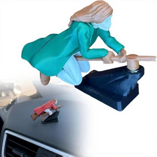 Декор для автомобиля Динамический эффект полета Игрушка со стабильным нескользящим основанием Приборная панель автомобиля Летающая кукла Дрифт Поворот Волшебник Метла Декор