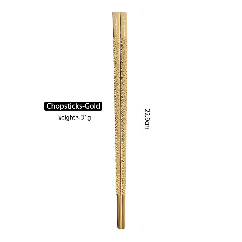 Легкие роскошные цельные палочки для еды, нержавеющая сталь, современная простая бытовая ретро-посуда, палочки для еды для свадебного ресторана, гостиничные палочки