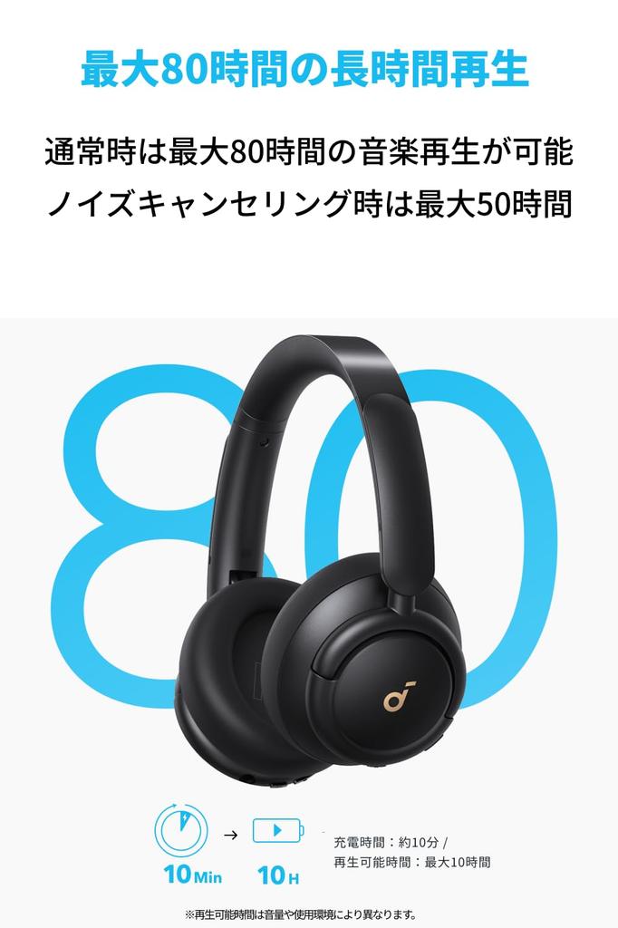 Anker Soundcore Q30i (Беспроводные наушники Bluetooth 5.3) [Ультрашумоподавление, Режим окружающего звука, Совместимость с Bluetooth, Hi-Res Audio (с AUX
