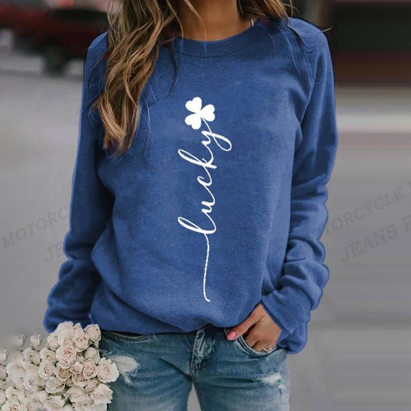 Christian Hoodie Женская мода Clover Hoodies Толстовки с цветочным принтом Толстовки с круглым вырезом Одежда Kawaii Пальто Женские толстовки Винтаж