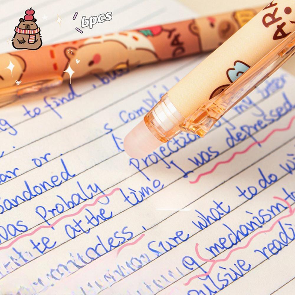 1 шт. Милая стираемая ручка Capybara гелевая ручка пресс офисный подарок школьные принадлежности канцелярские принадлежности Kawaii забавная ручка