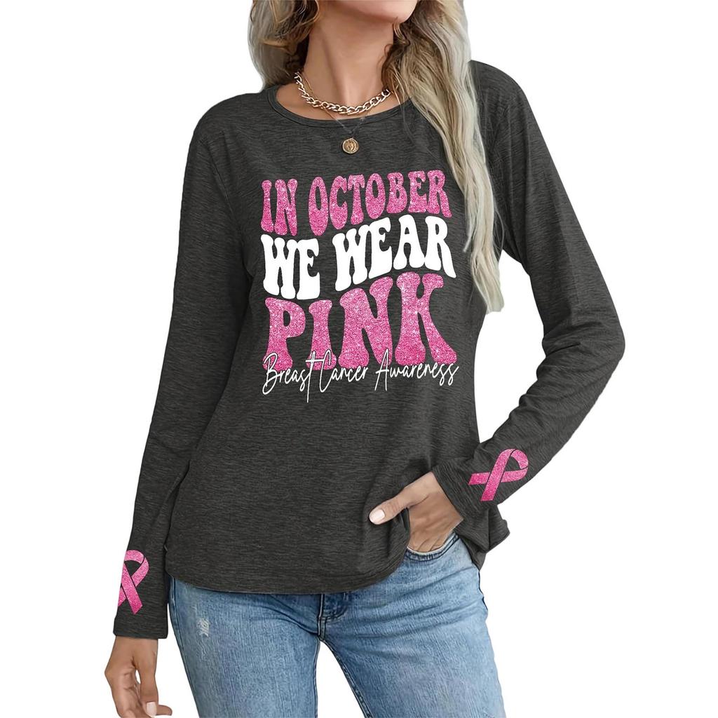 Women's Round Neck Sweatshirt With Ribbon Heart Bow And Letter Print Fashion Top