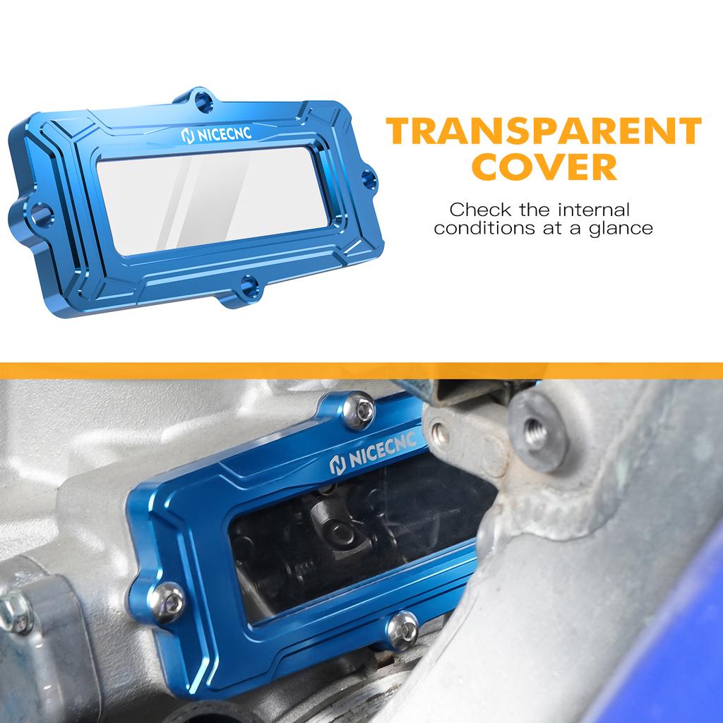NICECNC Power Exhaust Cylinder Valve Cover Holder Kit For Yamaha YZ 250 250X YZ250 1999-2023 YZ250X 2016-2023 2022 Clear Guard