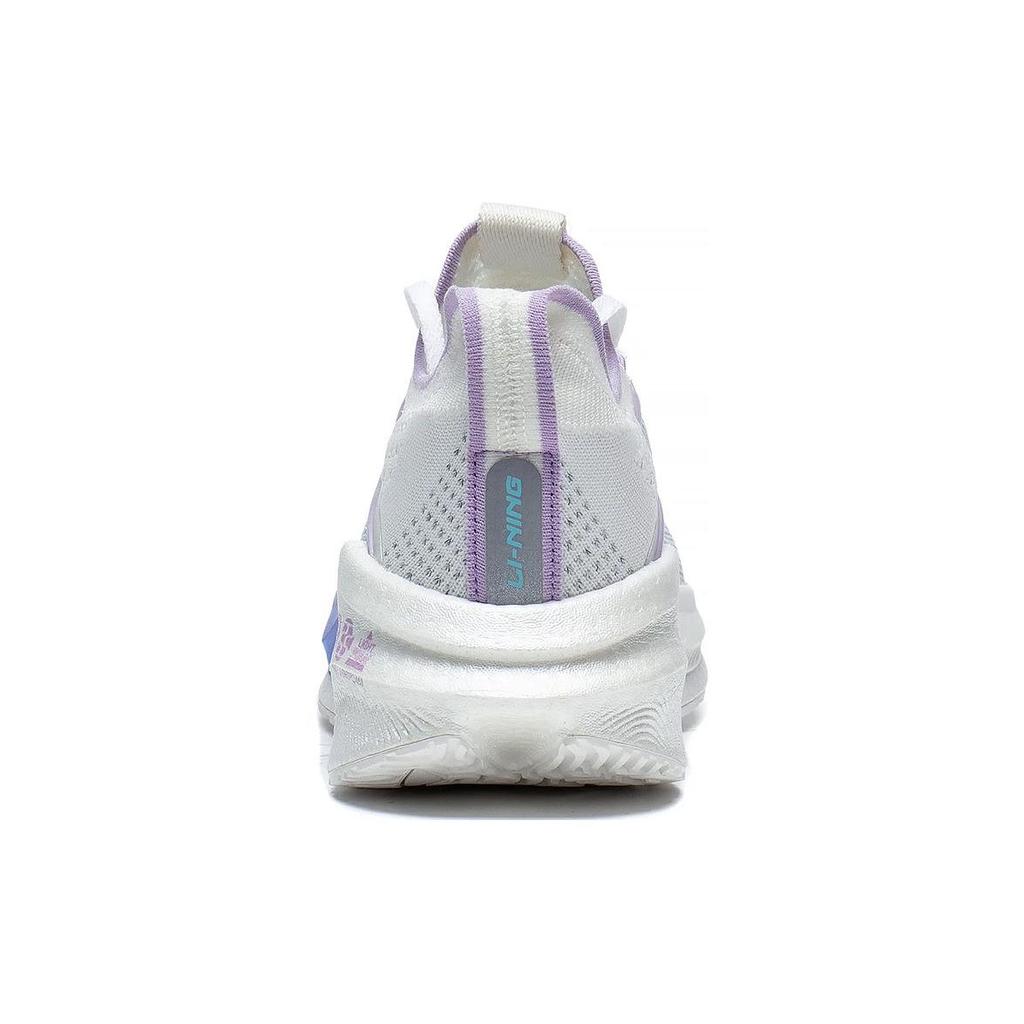 LiNing Essential Cushioning Low-Top Running Shoes Women Sneaker White Blue Purple ARRT008-11