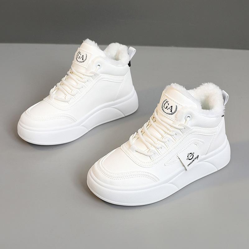 Новые осенне-зимние теплые хлопковые туфли женские туфли кеды бархатные студенческие износостойкая толстая подошва колледж стиль удобные