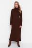 Women's Hijab Dress New Season Fashion Camel Turtleneck Knitwear Dress