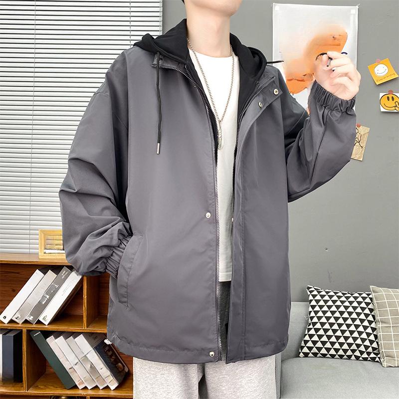 Новая весенне-осенняя куртка из двух частей с капюшоном, мужская модная одежда большого размера, куртка в гонконгском стиле для пар