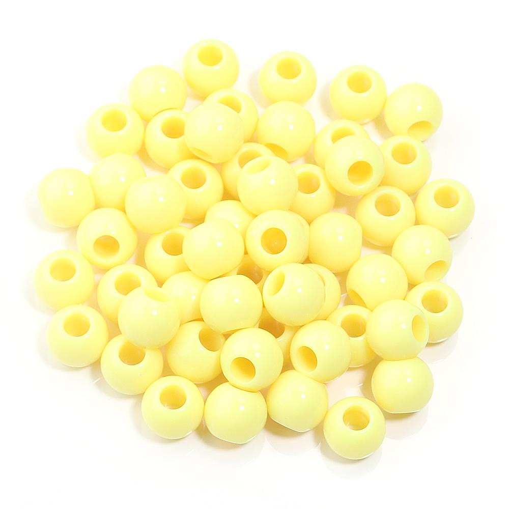 50pcs/lot 10 12 14mm Acrylic Big Hole Beads Multicolor Loose Spacer Round Beads For DIY Bracelet Earrings Jewelry Accessories
