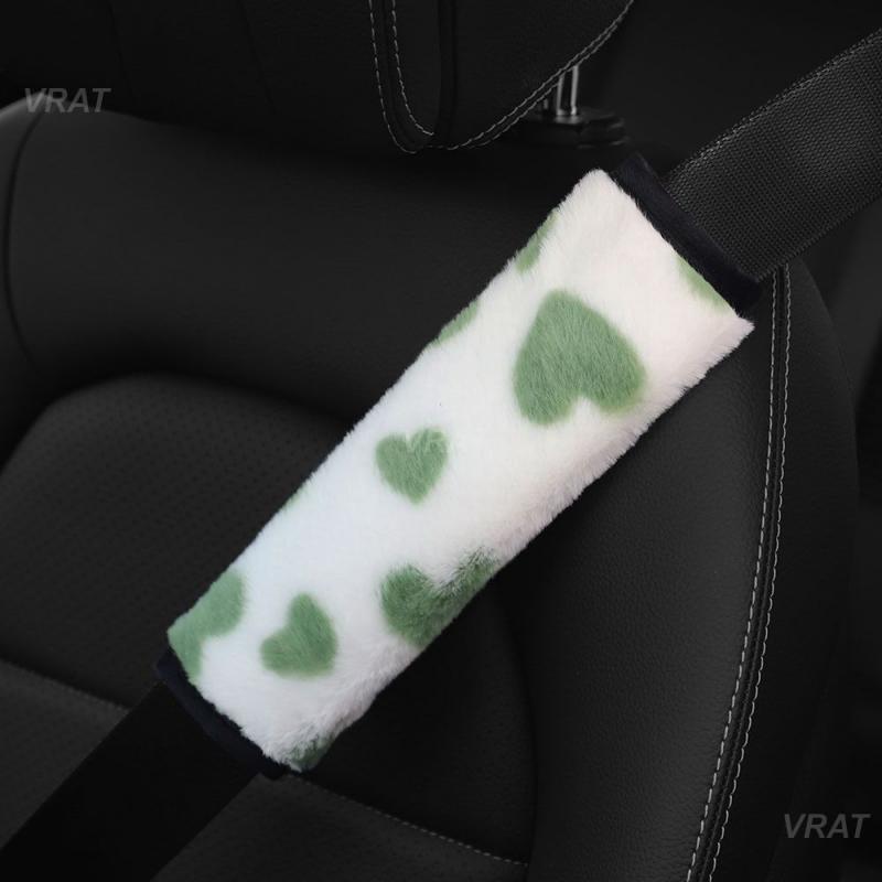 Car Cushion For Adults Youth Kids Breathable Universal Love Rabbit Fur Auto Interior Accessories Seat Belt Guard Safety Belt Pad