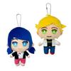 Miraculous Ladybug and Cat Noir Chibi Plush Set (Marinette and Adrien, 13 Cm, with Ball Chains)