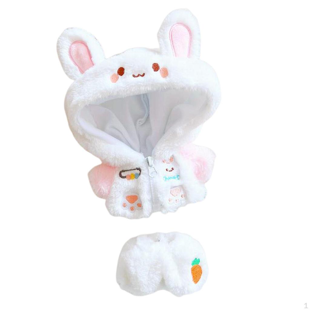 20 см / 7,8 дюйма плюшевая кукольная одежда, комплект из пальто и брюк на молнии, ручная работа, нарядная одежда