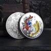 Chinese Koi Fish Colorful Fortune Gold Plated Commemorative Medal, Lucky Gold Coin, Commemorative Coin, Tooth Fairy Play Coin