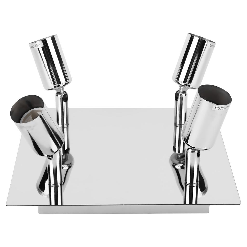 4 Way Square Spot Light Ceiling Spotlight 4 GU10 Bulbs Chandelier Lamps Adjustable Angle Rotatable Ceiling Light for Home Decor