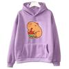Capybara Drink Bubble Tea Hoodie Kawaii Animal Cartoon Graphic Sweatshirt Women/Men Long Sleeve Hooded Tops Harajuku Couple Girl