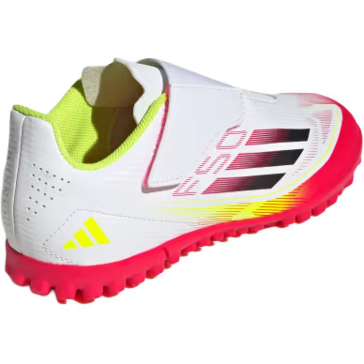 Adidas F50 Club Vel TF Comfortable Non-Slip Durable Low-Top Soccer Shoes Kids Soccer Shoes White Black Bright-Yellow-Fluorescent IE1314