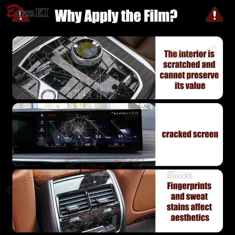 For BMW X5 G05 - Car interior Navigation Center console transparent TPU Repair protective Car film Anti scratch sticker