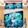 Cartoon Quilt Cover Second Dimension Hatsune Miku Cute Printed Bedding Anime Polyester, Skin Friendly, Breathable