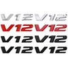 3D Chrome Black V12 Letters Car Rear Trunk Fender Emblem Badge Sticker For M/ercedes B/enz S W220 CL500 CL600 S600 Accessories