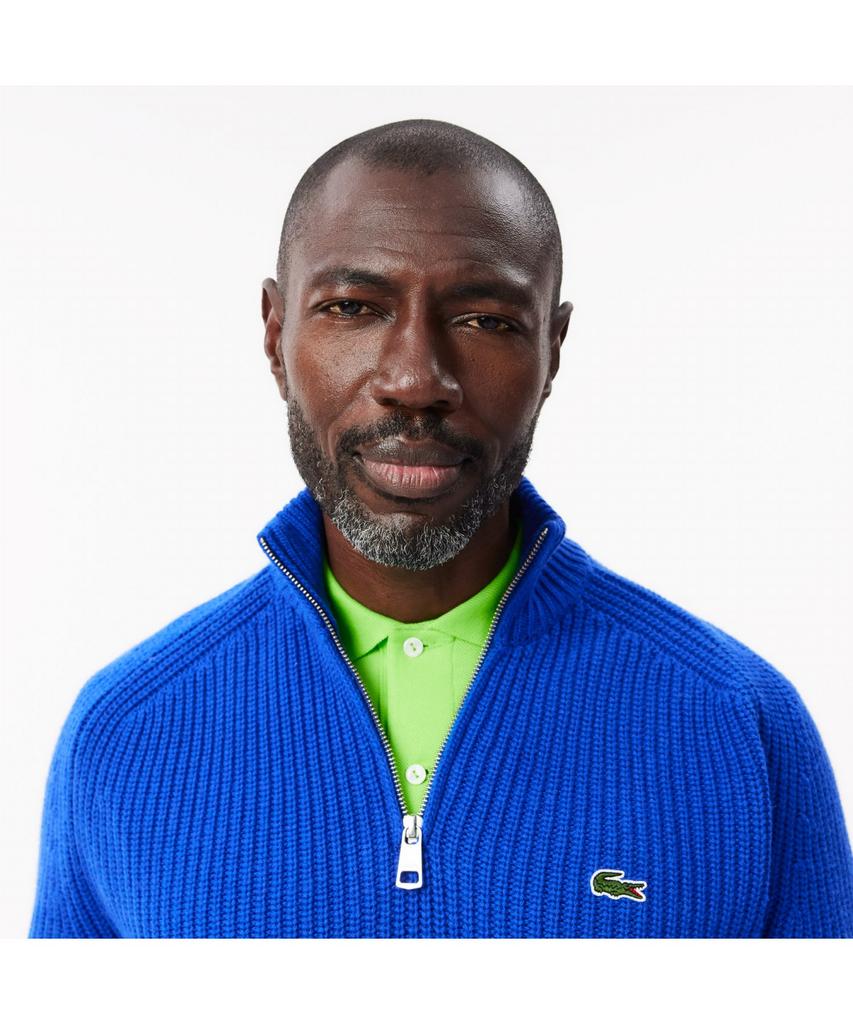 LACOSTE Men'S Rib Knit Half-Zip Pullover Ah3134-54N Hjm