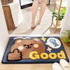 Cartoon Imitated Cashmere Thickened Quick-drying Bathroom Absorbent Floor Mat Non-slip Door Mat Bedroom Living Room Carpet