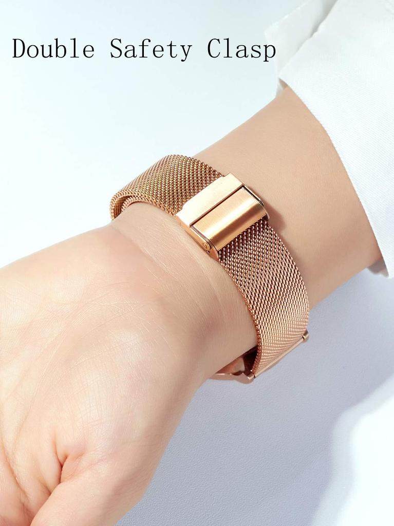 Hannah Martin Wristwatch Stainless Steel Quartz Rose Gold Women's Ultra-Thin (White Dial, Strap)