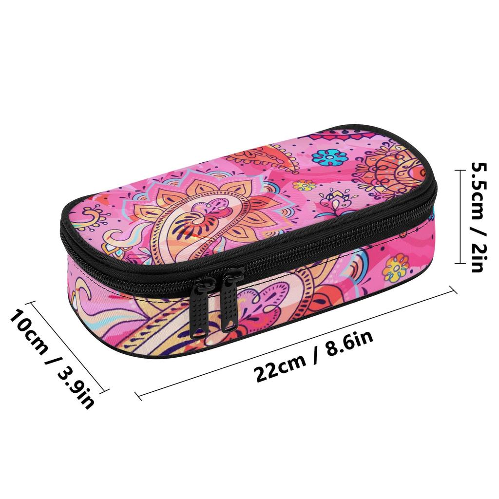 Pencil Bag Large Capacity Smooth Zipper Scratch Resistant Polyester with Main Compartment Mesh Pocket and Pen Slots for Boys Girls