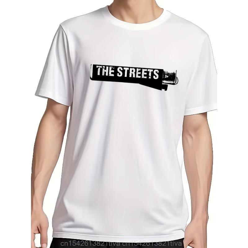 Мужская футболка Mike Skinner The Streets с логотипом - Короткий рукав, Круглый вырез, Повседневная уличная одежда, Ретро-футболка, Вдохновленная иконой рэпа, Подходит для всех сезонов