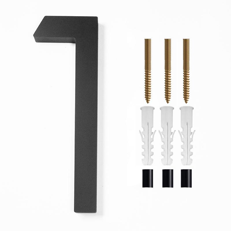 Адрес Большая Современная Дверь Алфавит Плавающий Дом Номер Буквы Знак #0-9 Черные Цифры 125 Мм 5 В Домашнем Уличном