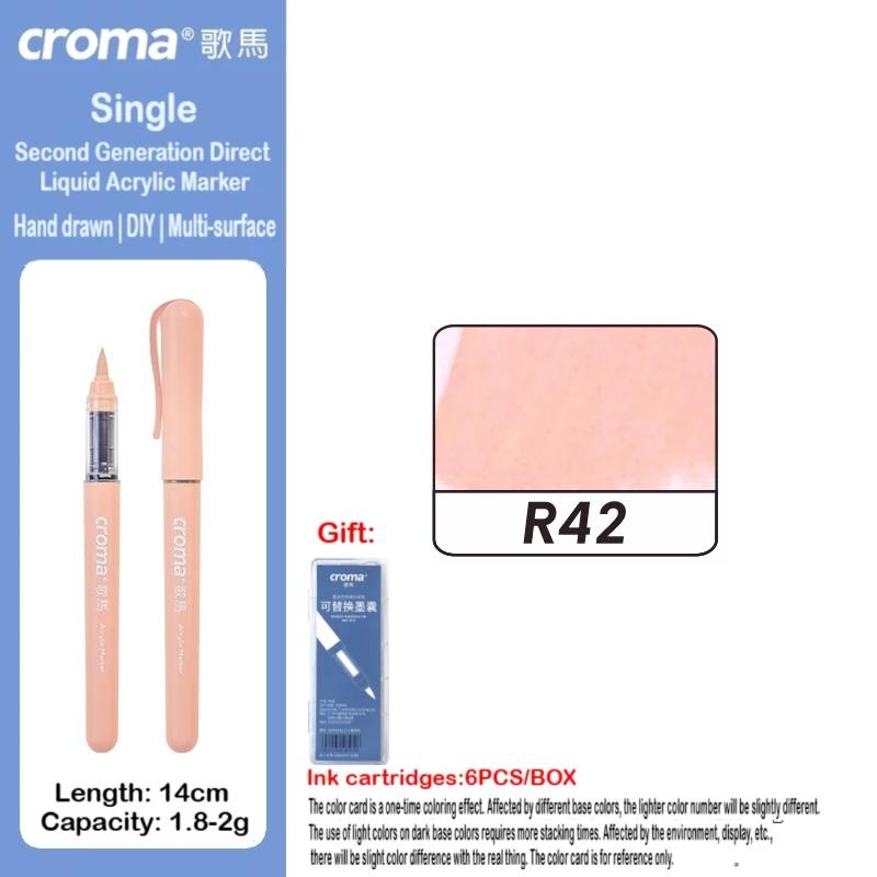 Набор многоразовых акриловых маркеров Croma 160/1 Colors с мягким наконечником, смываемые акварельные кисти, школьные принадлежности