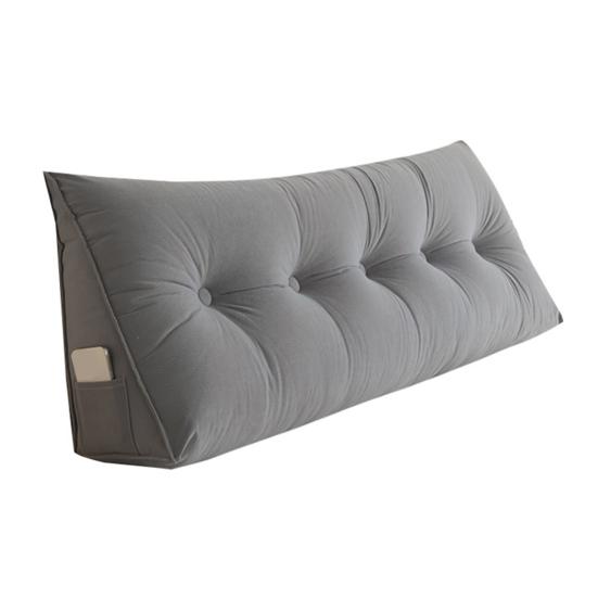 Подушка-клин для спинки изголовья, треугольная подушка с боковым карманом, съемный чехол, подушка-клин для изголовья для кушетки, кровати в общежитии, для чтения, работы