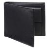 Bifold Wallet Genuine Leather Coin Purse Leather 4 Cards X [Raffinato] Men's (Black Black)