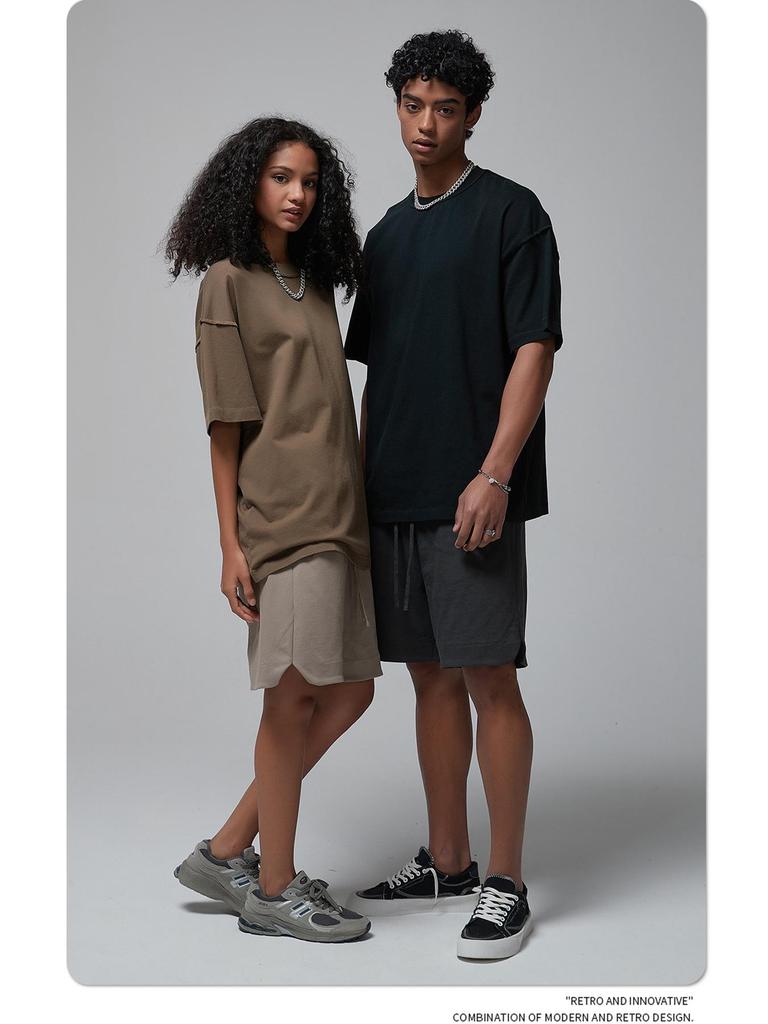 ARTIE Men's Spring/Summer 2024 Fringe Collar Street Fashion Washed Short-Sleeve T-Shirt