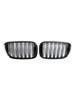Black 2 Slat Front Kidney Grill Grille Fit BMW 7 Series G11 G12 2016-18 Pre-LCI