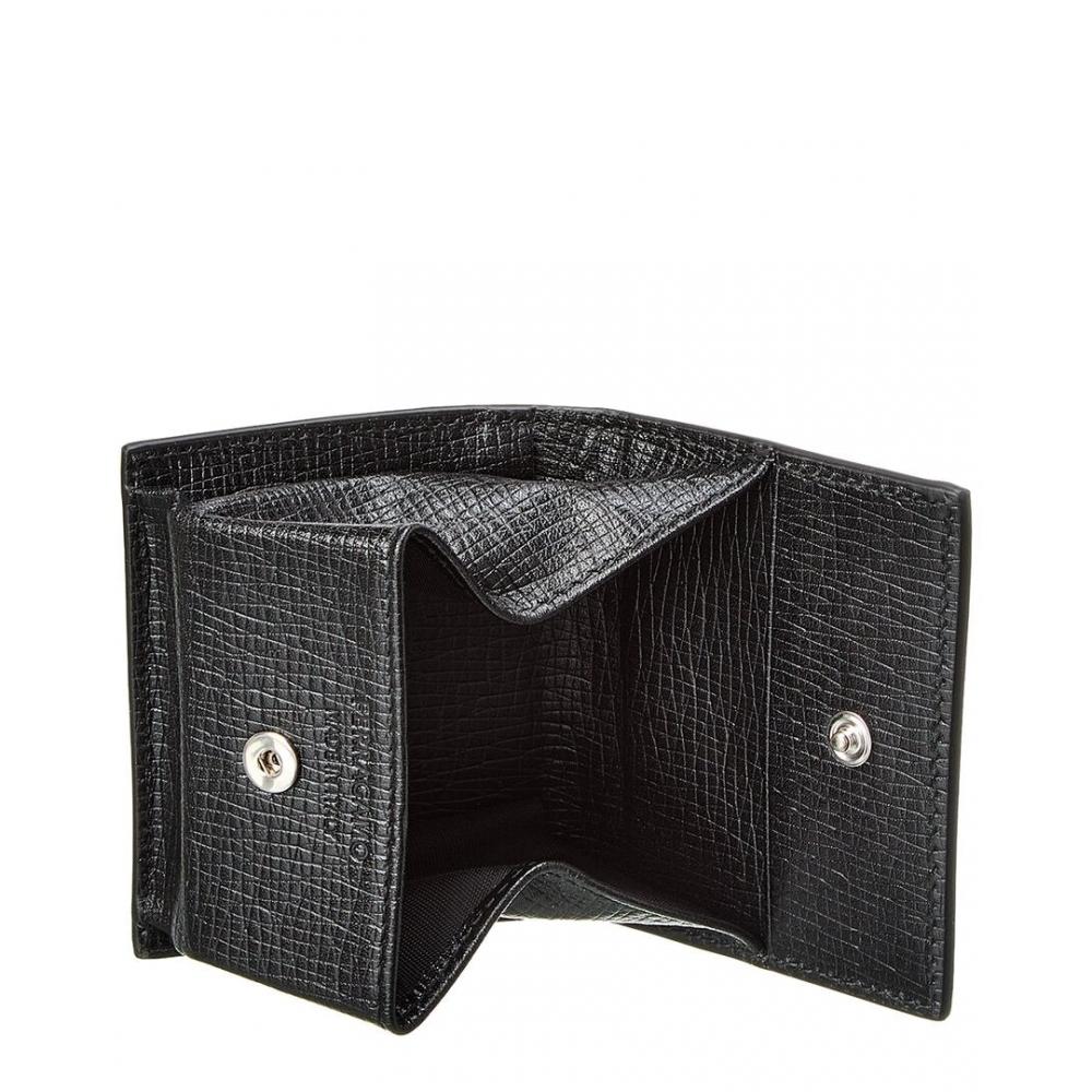 Salvatore Ferragamo Ferragamo Logo Leather Coin Purse Black