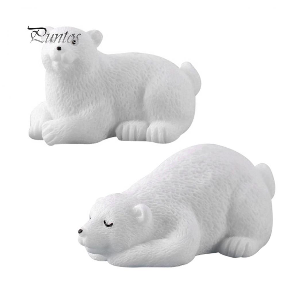2шт милый белый медведь миниатюрный пейзаж бонсай орнамент настольное украшение подарок