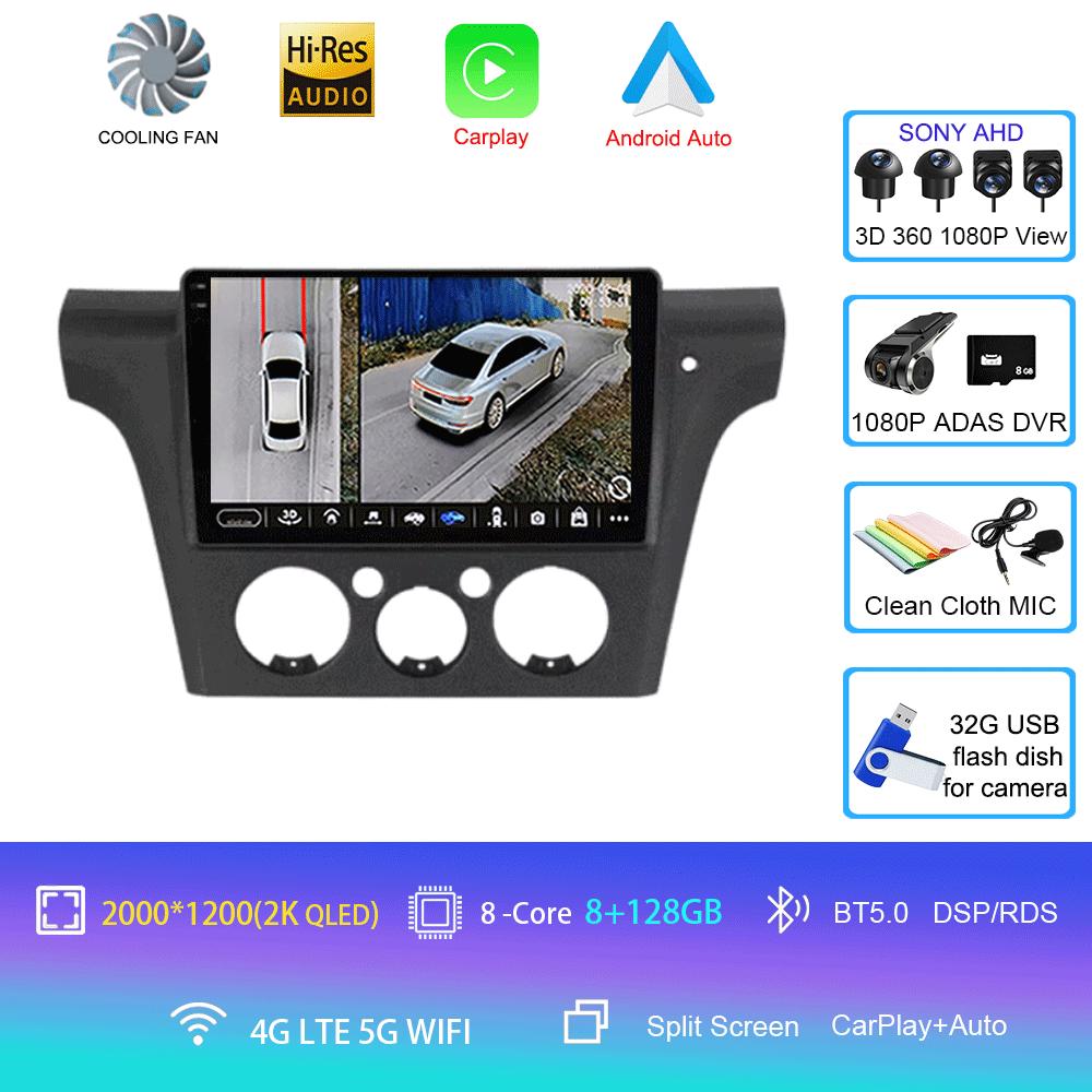 Android 14 Автомобильное радио для Mitsubishi Outlander 1 2001-2005 Мультимедийный видеоплеер Стерео GPS-навигация Carplay Andorid Auto 5G