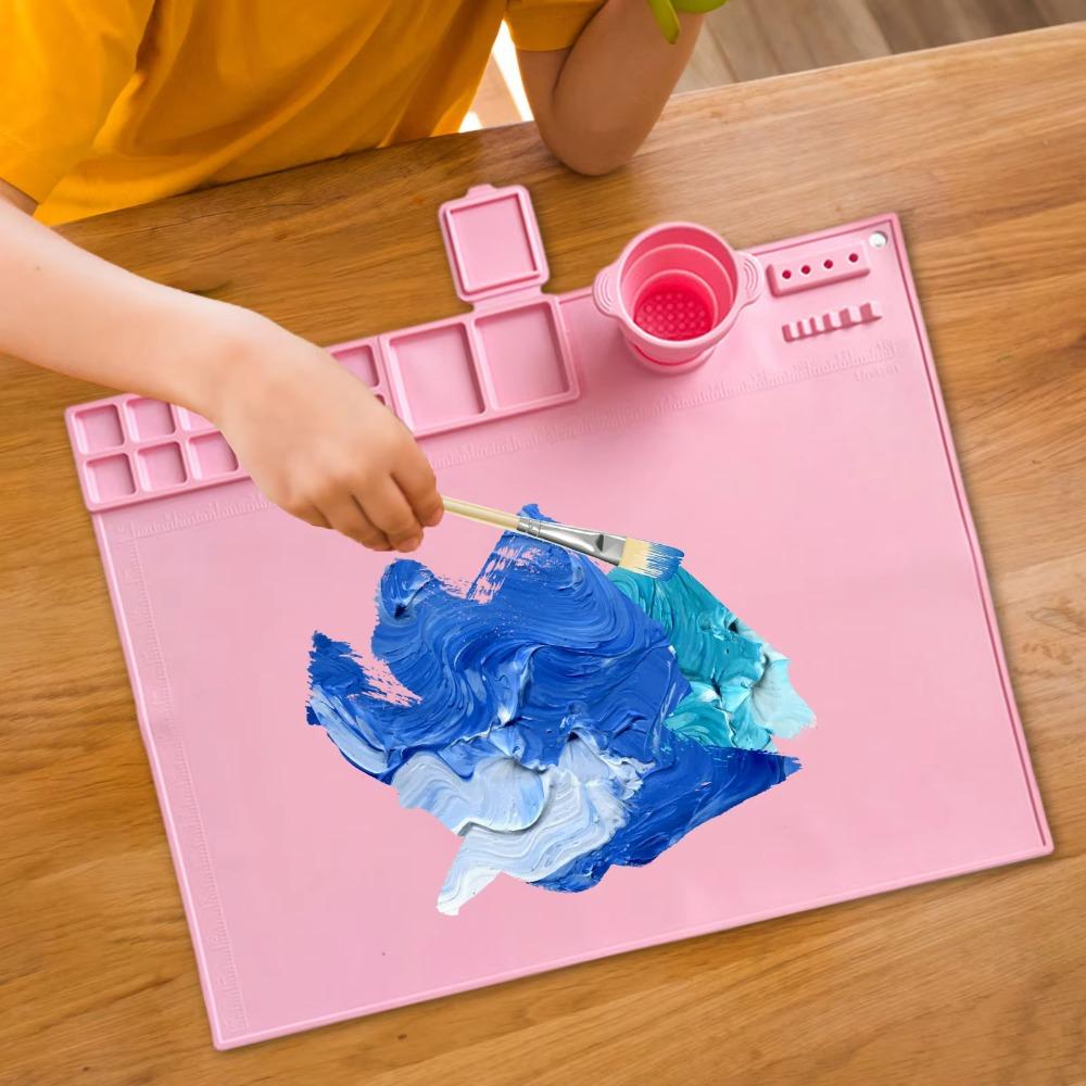 Non-Slip Silicone Children Art Mat Washable Graffiti Painting Mat for Artists