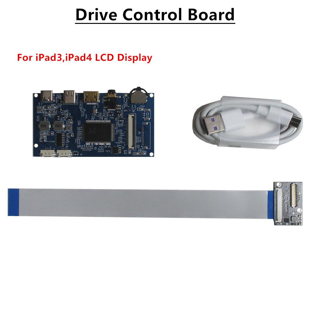 For iPad 3/4 9.7 Inch LP097QX1-SPA1 LTL097QL01 DIY IPS 2048*1536 LCD Display Screen Monitor Control Driver Board Portable Display Screen