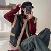 Жилет из овечьего меха, женская корейская версия, свободный, цельный, толстый и теплый внешний жилет, куртка из искусственного меха
