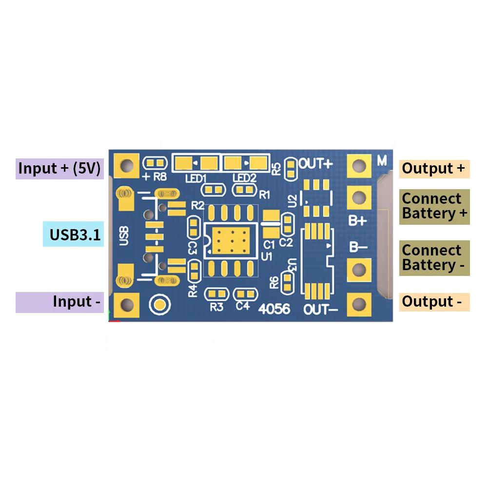 1-20PCS TP405~ 5V 1A 18650 Lithium Battery Charger Module Type-C/Micro USB/Mini USB Charging Board With Protection Dual Function