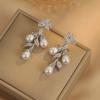 Elegant Leaf Pearl Tassel Earrings: S925 Silver Needle & Light Luxury Design for Women