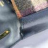[Pre-Owned] Lola Bag TB Logo Classic Check Metal Chain Quilted Cashmere And Sheepskin Shoulder Crossbody Bag - Good #IEIHS