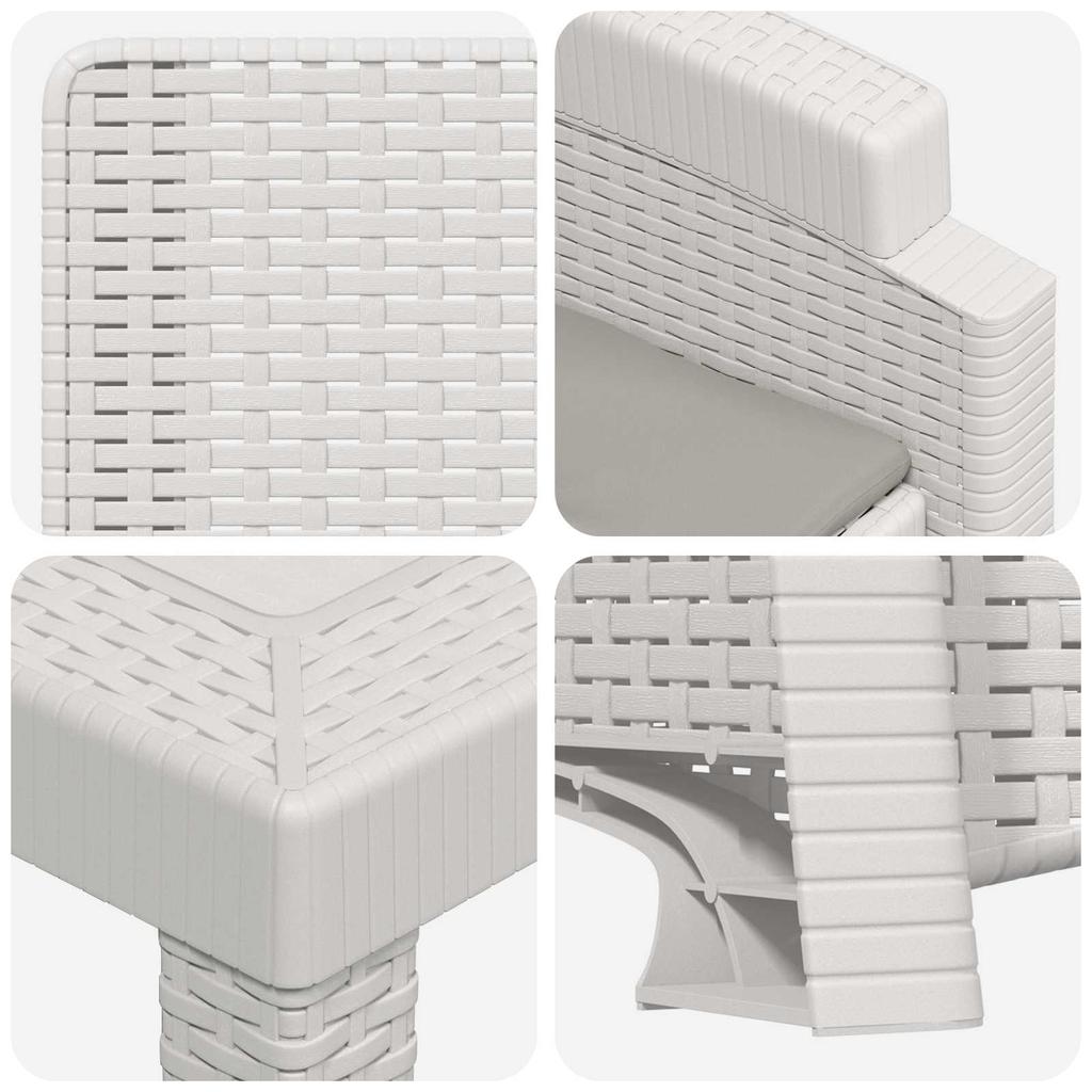 Garden Dining Set 5 pcs. White and Light Grey PP
