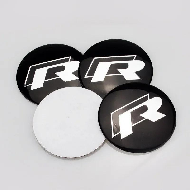 For VW 4pcs 56mm Car Wheel Center Sticker for Volkswagen VW GTI ABT Golf 5 6 Polo Passat Tiguan CC Bettle Touran Scirocco Sharan SR32 NL9