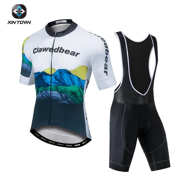 XINTOWN Mens Short Bib Cycling Jersey Quick Dry Moisture Wicking Bike Shirt Wear