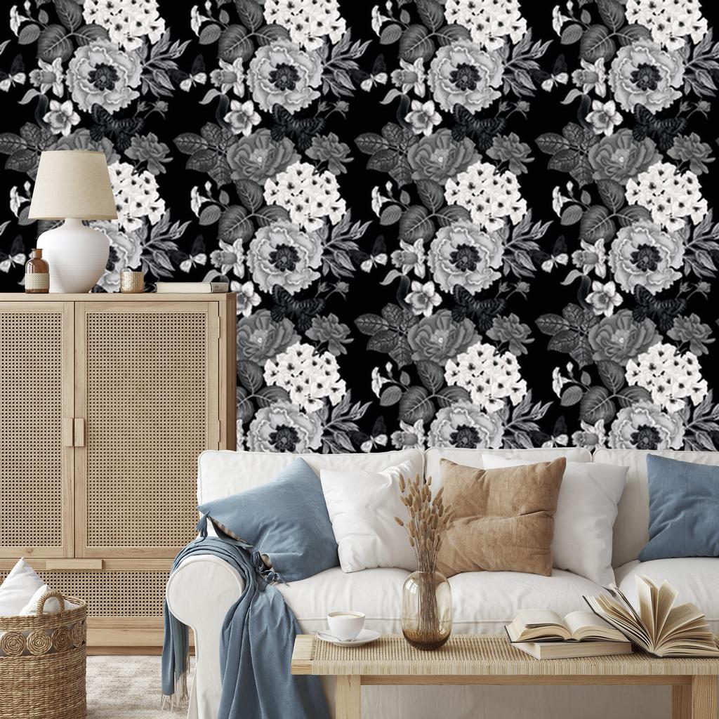 Vintage Peonies Wallpaper for Living Room and Bedroom 50x1000