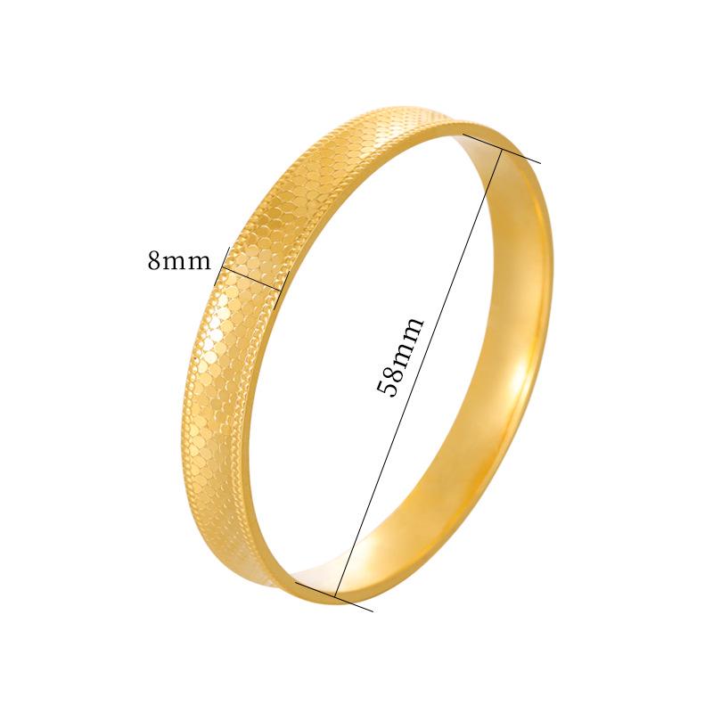 Gold-Plated Dragon Scale Polka Dot Bracelet - Unisex, Multiple Sizes, Traditional Craftsmanship, National Style Jewelry